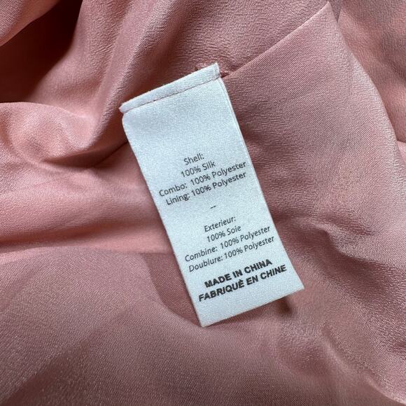Cinq a Sept NWT Pascale Silk Top Floral Pink Size XS Elastic Cuff Front Hem Tie - Picture 9 of 12